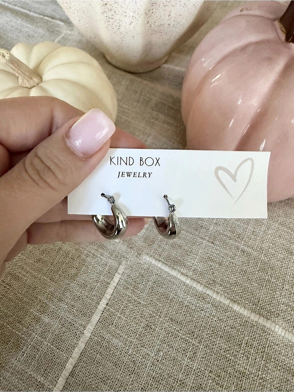 Kind Box Jewelry Hoop Earrings in Silver NWT